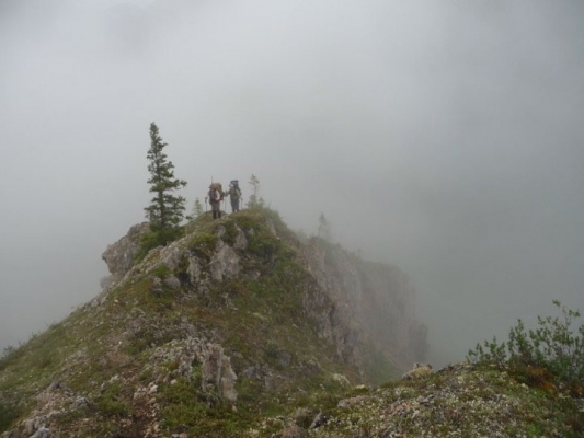 climbing-through-fog
